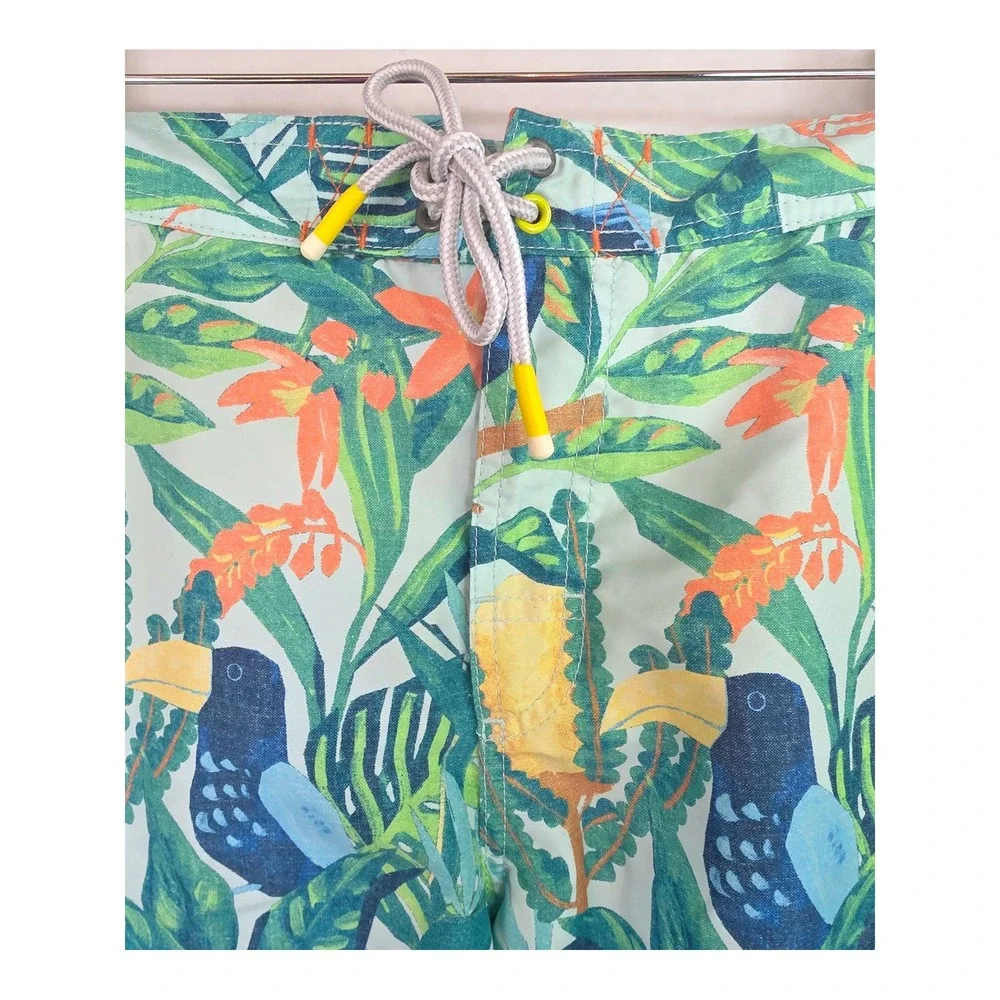 Tommy‎ Bahama Baja Soaring Fronds Boardshorts Toucan Tropical Green Blue SZ L 9